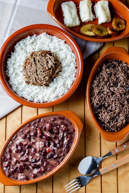 Variety of cuban food