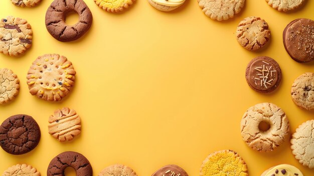 Photo a variety of delicious biscuits cookie poster design