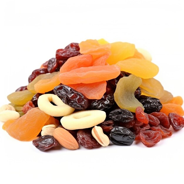 A variety of dried fruits and nuts