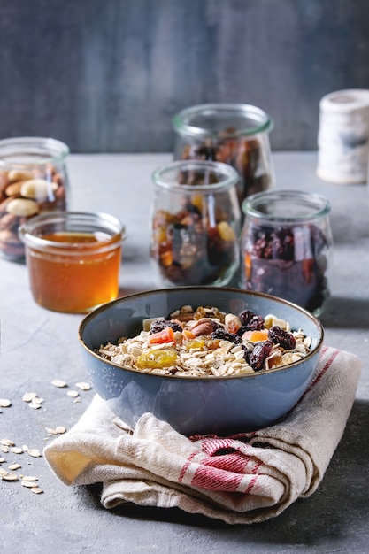 Variety of dried fruits and nuts