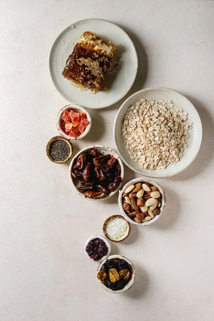 Variety of dried fruits and nuts