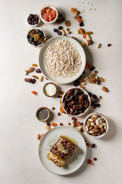 Variety of dried fruits and nuts