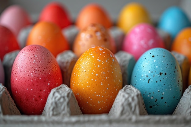 A variety of Easter eggs arranged in a package