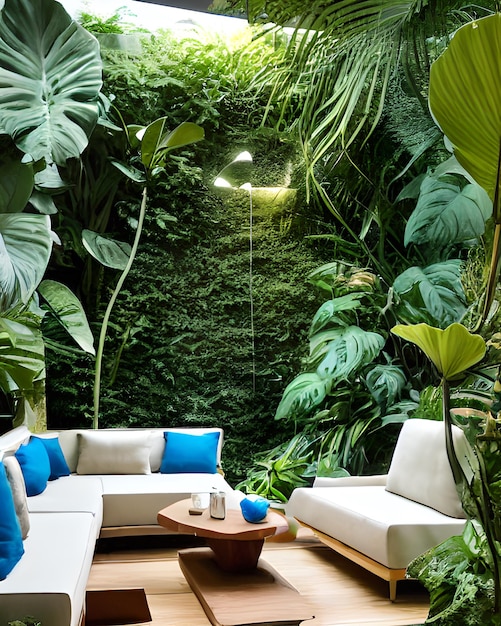 Разнообразие простых в уходе и очищающих воздух комнатных тропических растений в комнате с белой стеной с солнечным светом