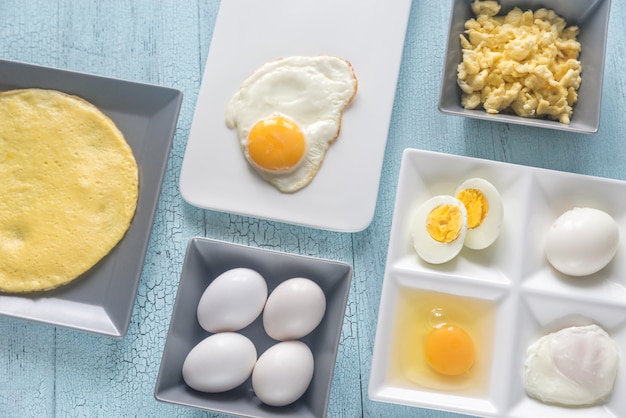 Photo variety of egg dishes