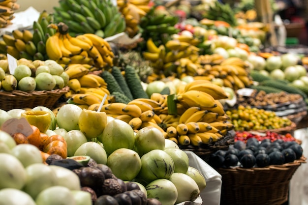 Variety of exotic fruit