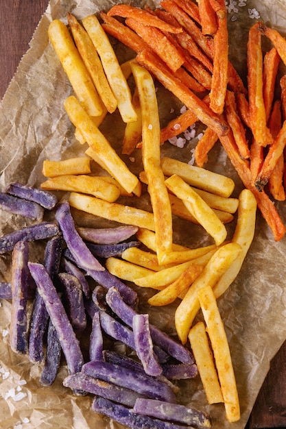 Variety of french fries