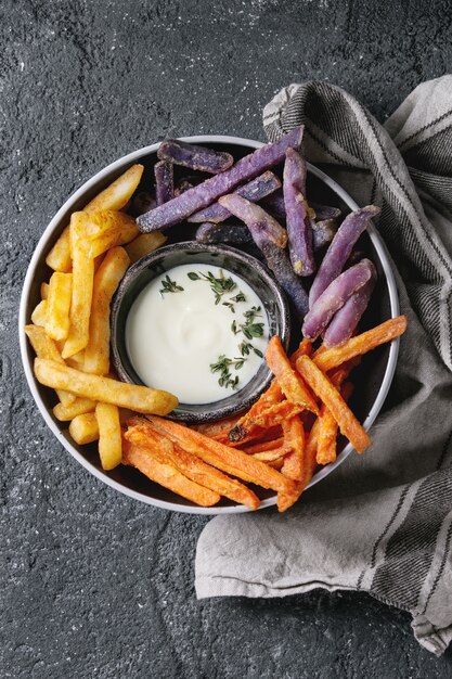 Variety of french fries