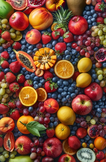 Разнообразие свежих фруктов