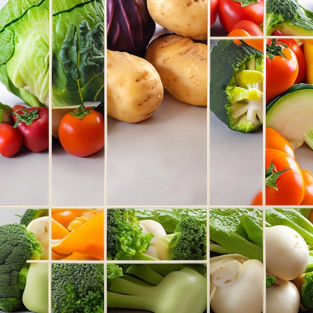 A variety of fresh vegetables in bright colors