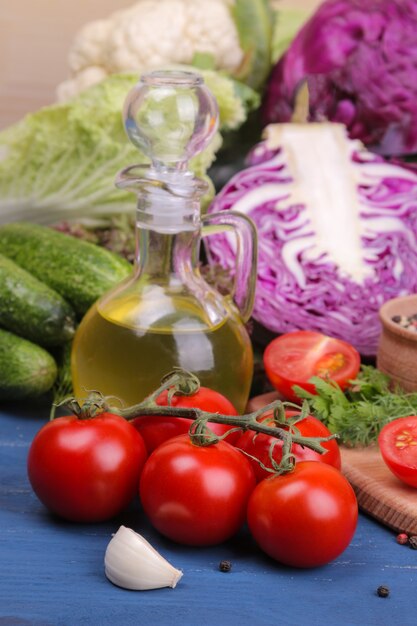 Variety of fresh vegetables on the table