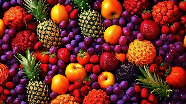 A variety of fruits are shown in this picture.