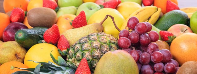 Variety of fruits background