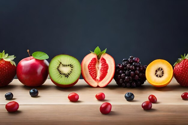 a variety of fruits including kiwi, kiwi, and kiwi.