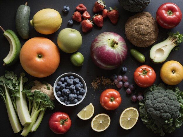 разнообразие фруктов и овощей в мисках сосредоточиться на еде фотографии здоровой еды