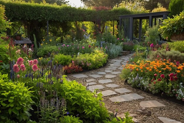 Foto varietà di scene di giardino