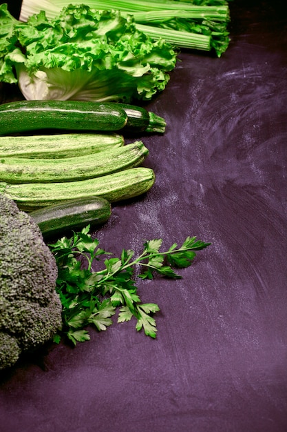 Variety of green vegetables.