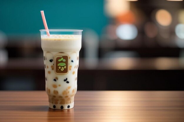 Variety of milk bubble tea in tall glasses