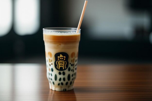 Variety of milk bubble tea in tall glasses