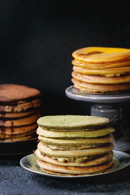 Variety of ombre pancakes