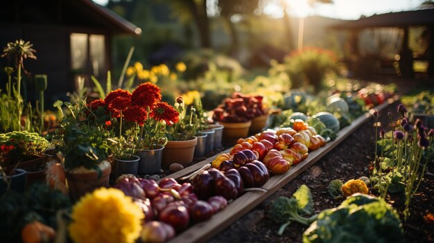 Photo variety of organic vegetable