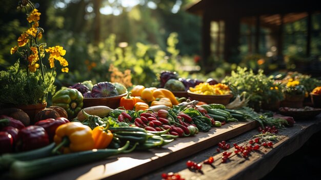 Variety of Organic Vegetable