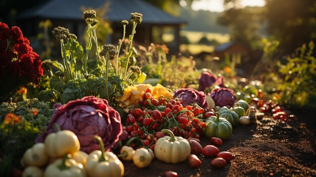 Photo variety of organic vegetable