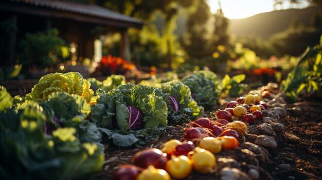 Photo variety of organic vegetable