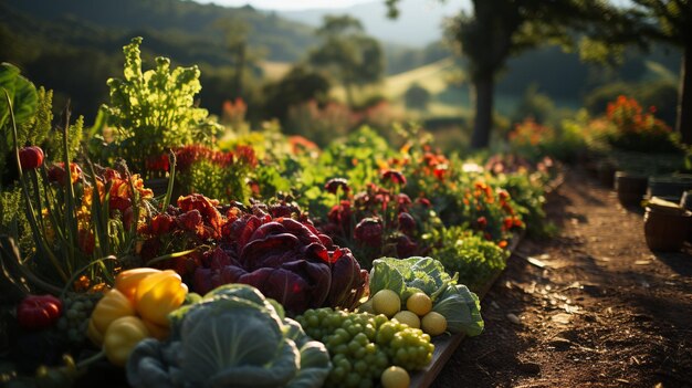 Photo variety of organic vegetable