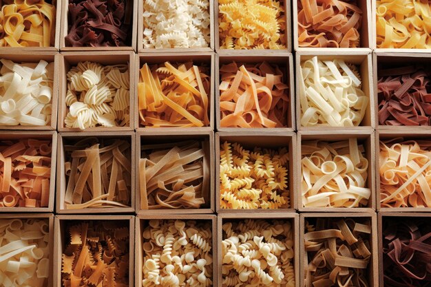 Photo a variety of pasta made from different types of legumes green and red lentils mung beans and chickpeas glutenfree pasta pasta made from durum wheat