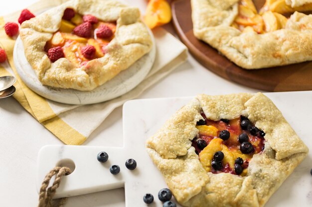 Variety of peach galletes made with fresh local peaches.