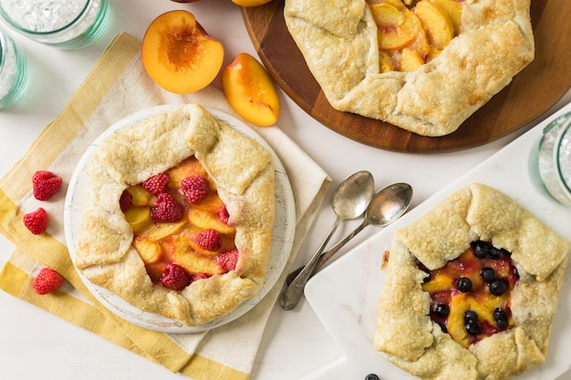 Variety of peach galletes made with fresh local peaches.