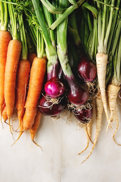 Variety of root vegetables