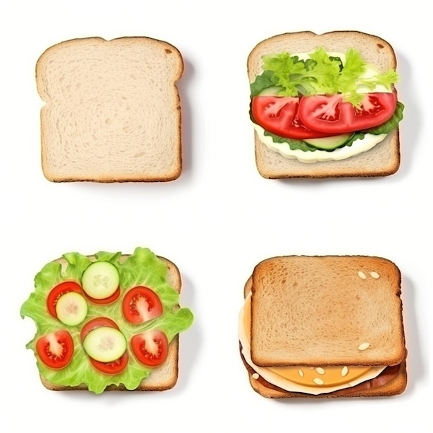 A variety of sandwiches