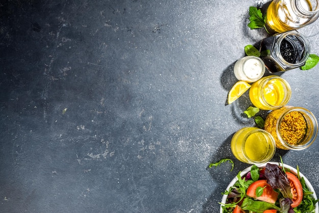 Variety of sauces and salad dressings