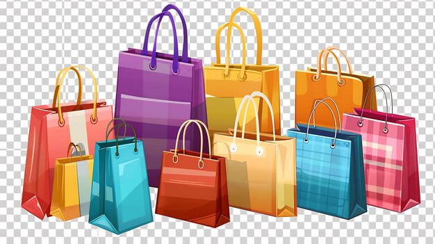 Photo a variety of shopping bags in different colors and sizes