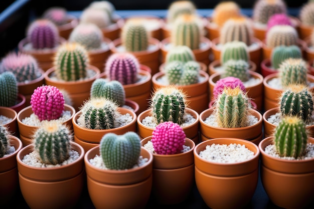 Variety of small beautiful scullen cactus professional advertising photography