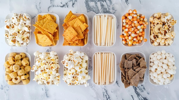 Photo a variety of snacks and treats stored in plastic containers ideal for food and nutrition concepts