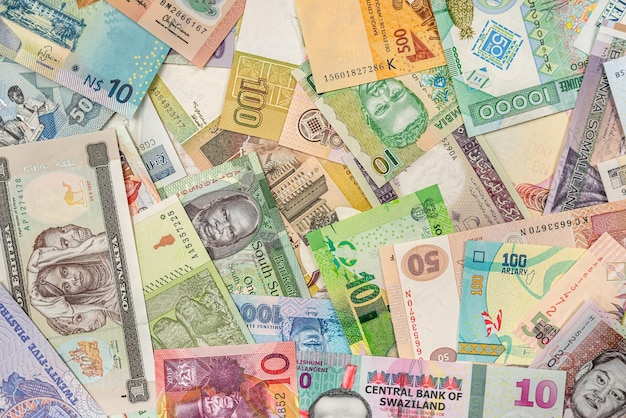 Variety of South African Rand banknotes