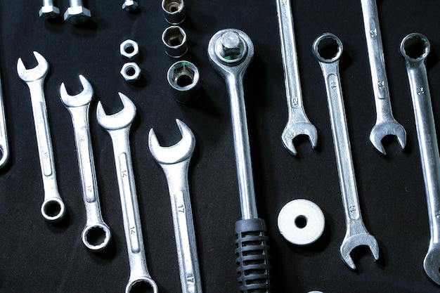 Variety Spanners And Socket Wrench In Order