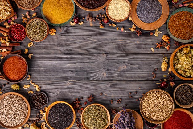 Premium Photo | Variety spices and herbs