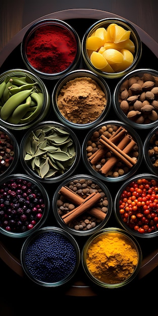 variety of spices and herbs