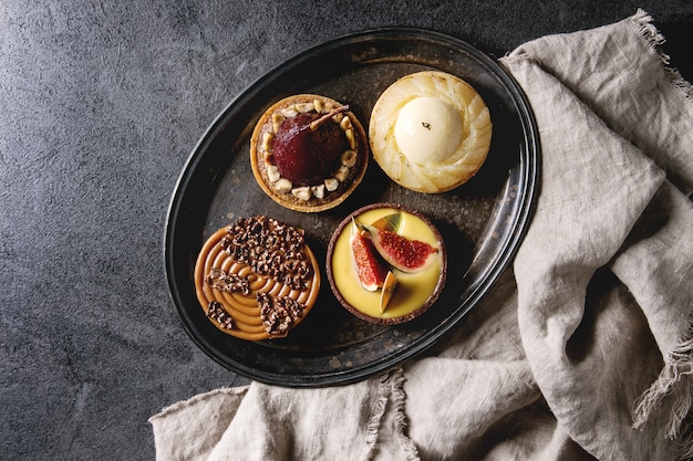 Variety of sweet tartlets