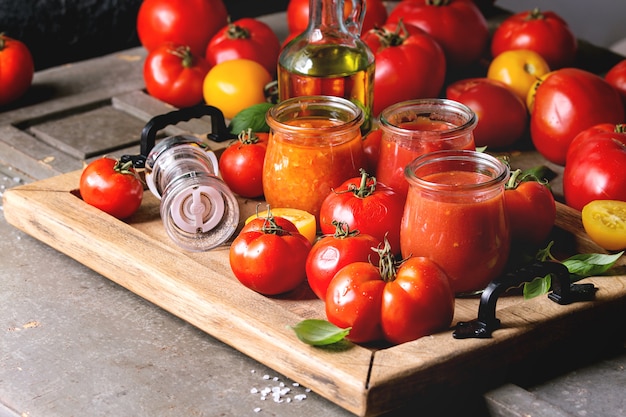 Variety of tomato sauces