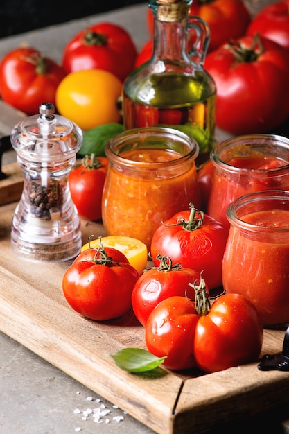 Variety of tomato sauces