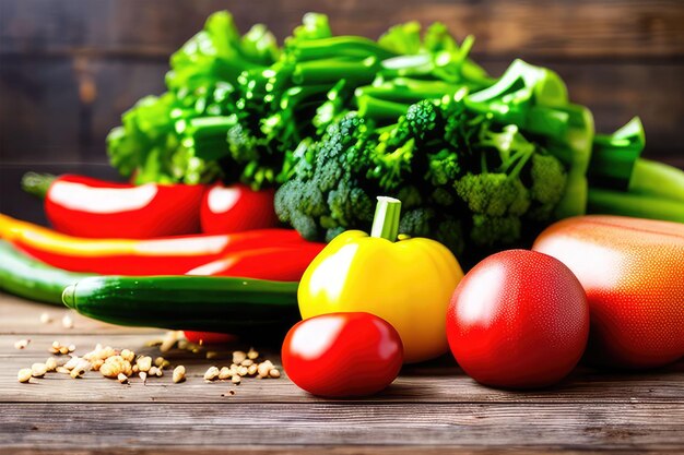 A variety of vegetables are on a table