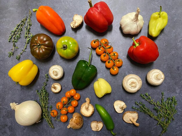 Photo a variety of vegetables including one that has a face on it