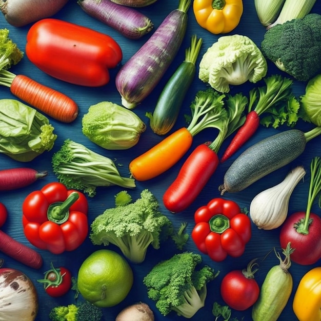 A variety of vegetables including one that is from the farm.