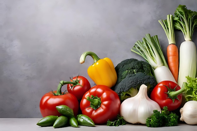 разнообразие овощей, включая цуккини, брокколи и перцы