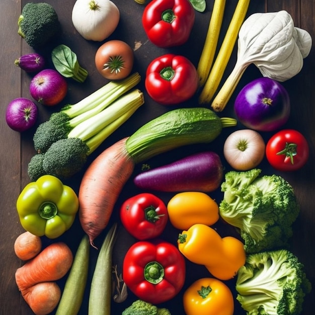 Разнообразие овощей на столе